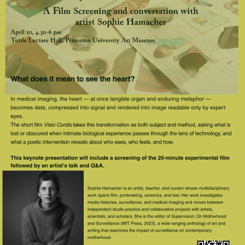 event poster with location, speaker headshot, and book details