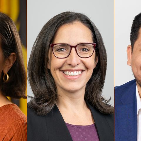 From left to right: Stefanie Mavronis MPA ’18; Andi Lipstein Fristedt MPA ’09; Sergio Rodriguez Camarena MPA ’24