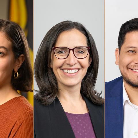 Left to right: Stefanie Mavronis MPA ’18; Andi Lipstein Fristedt MPA ’09; Sergio Rodriguez Camarena MPA ’24