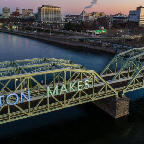 View of the Lower Trenton Bridge in New Jersey