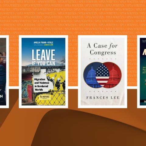 Book covers for The Presidency of Joseph R. Biden; Leave If You Can; A Case for Congress; The Midnight Taxi