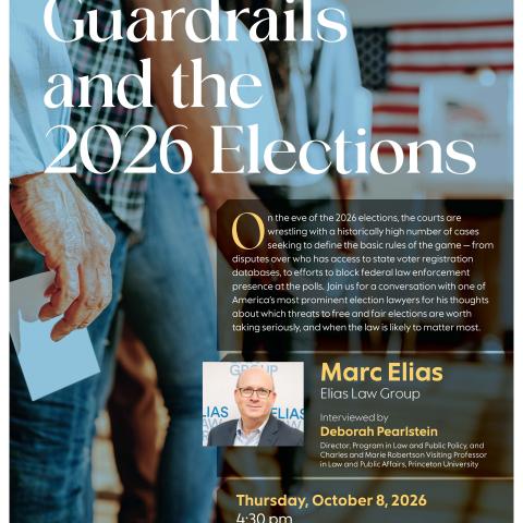 Voters lined up on poster for Legal Guardrails and the 2026 Elections Event
