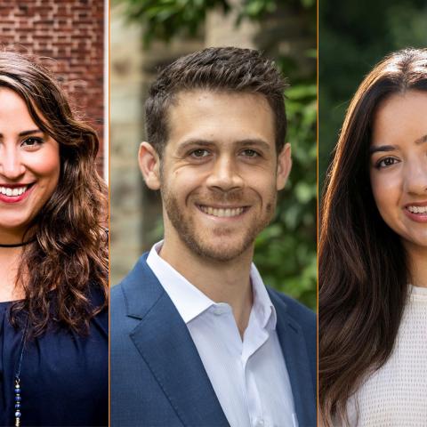 Julia Gutierrez ’12, Ben Hawriluk MPA ’25, Hannah Kapoor ’23