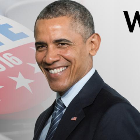 Picture of President Obama and WooCast Logo