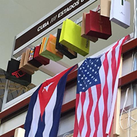 Photo of Cuba and U.S. flags