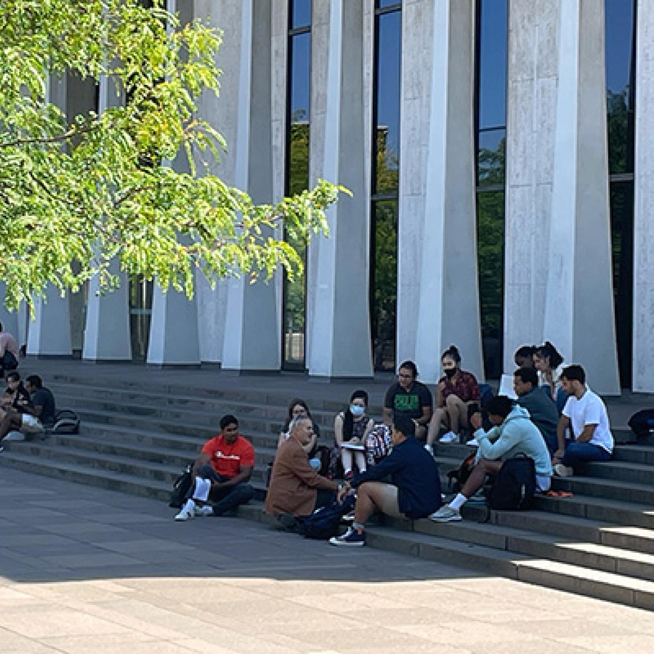 Dean Jamal with students