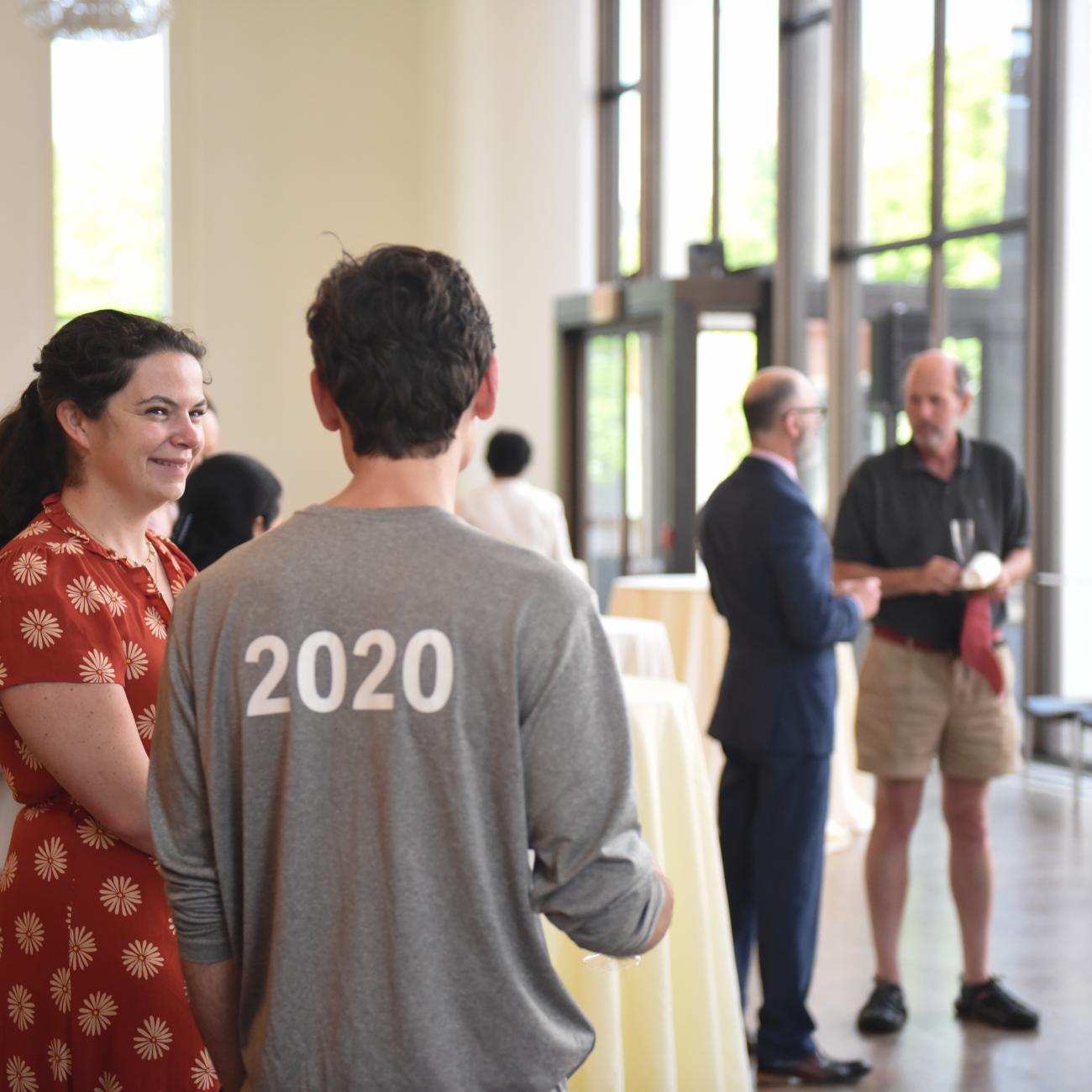 class of 2020 alum in shultz cafe