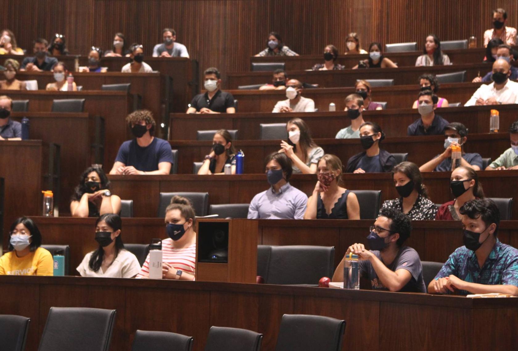 group of students wearing masks