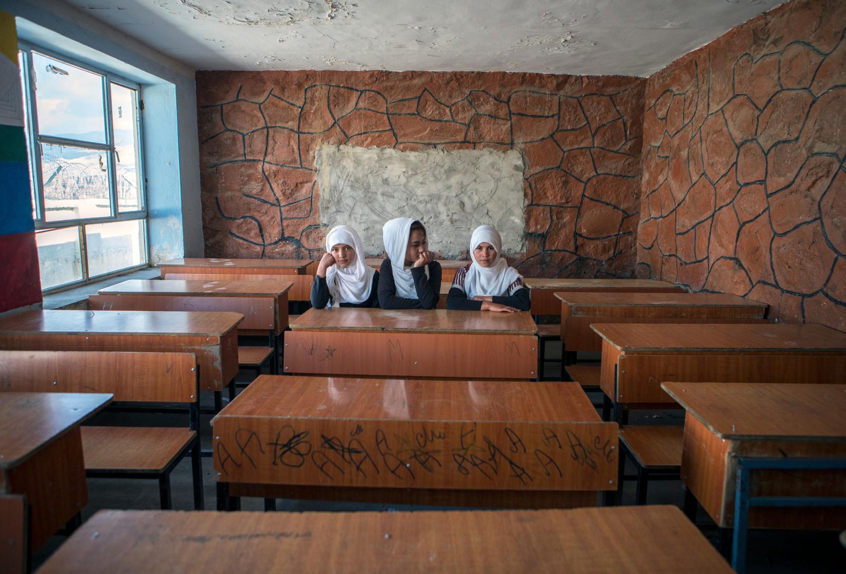 Afghan girls at school in Herat Afghanistan