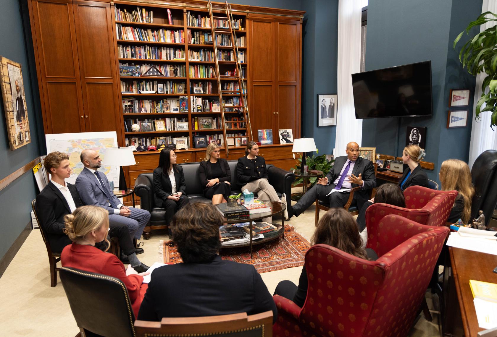 AI Task Force-students with Sen. Cory Booker