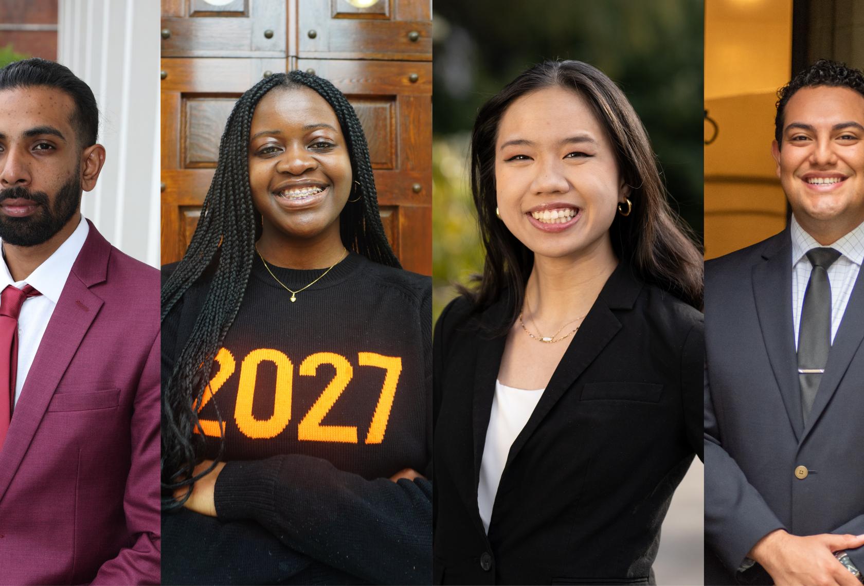 Pictured from Left: Bryan Manoo MPA ’26, Loreta Quarmine ’27, Karen Villanueva ’27, and Andres Solorzano ’27.