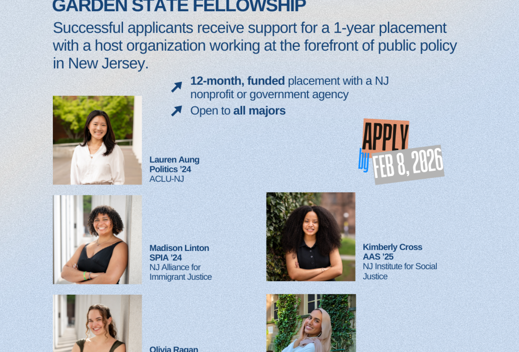 poster with headshots of current fellows