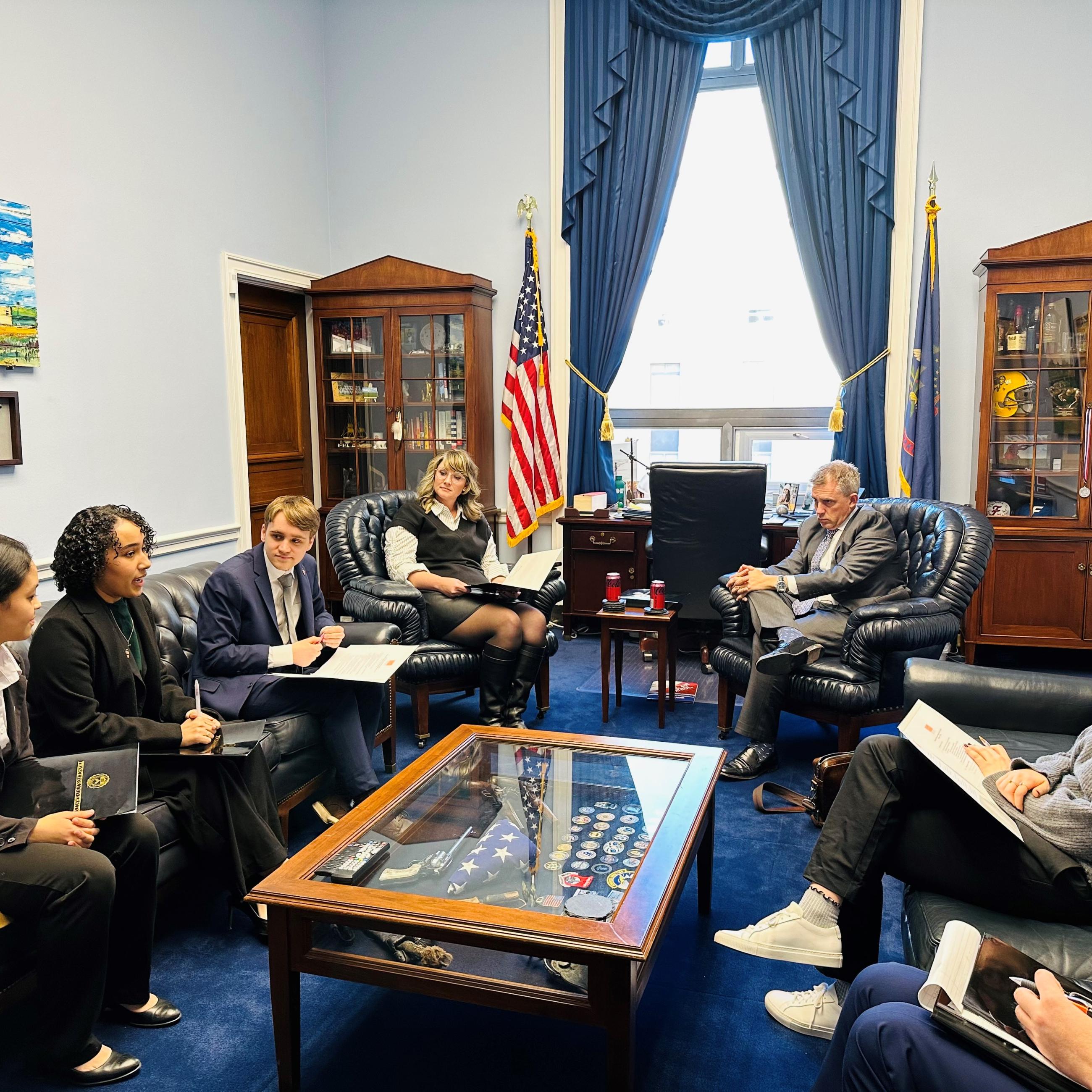 Policy Advocacy Clinic students meeting with Congress Member Kelly Armstrong (R-ND)