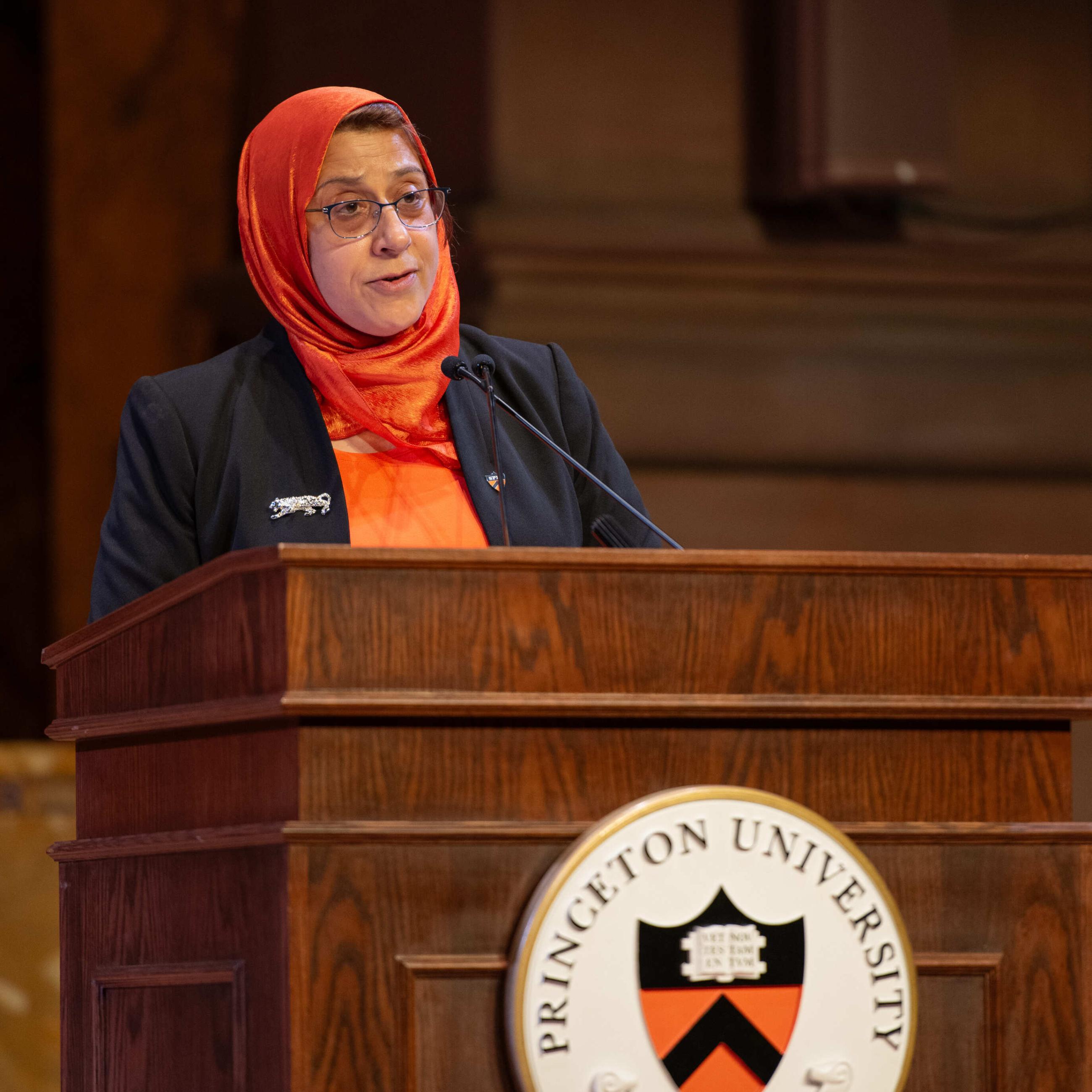 2024 SPIA Class Day Ceremony with Dean Jamal at podium