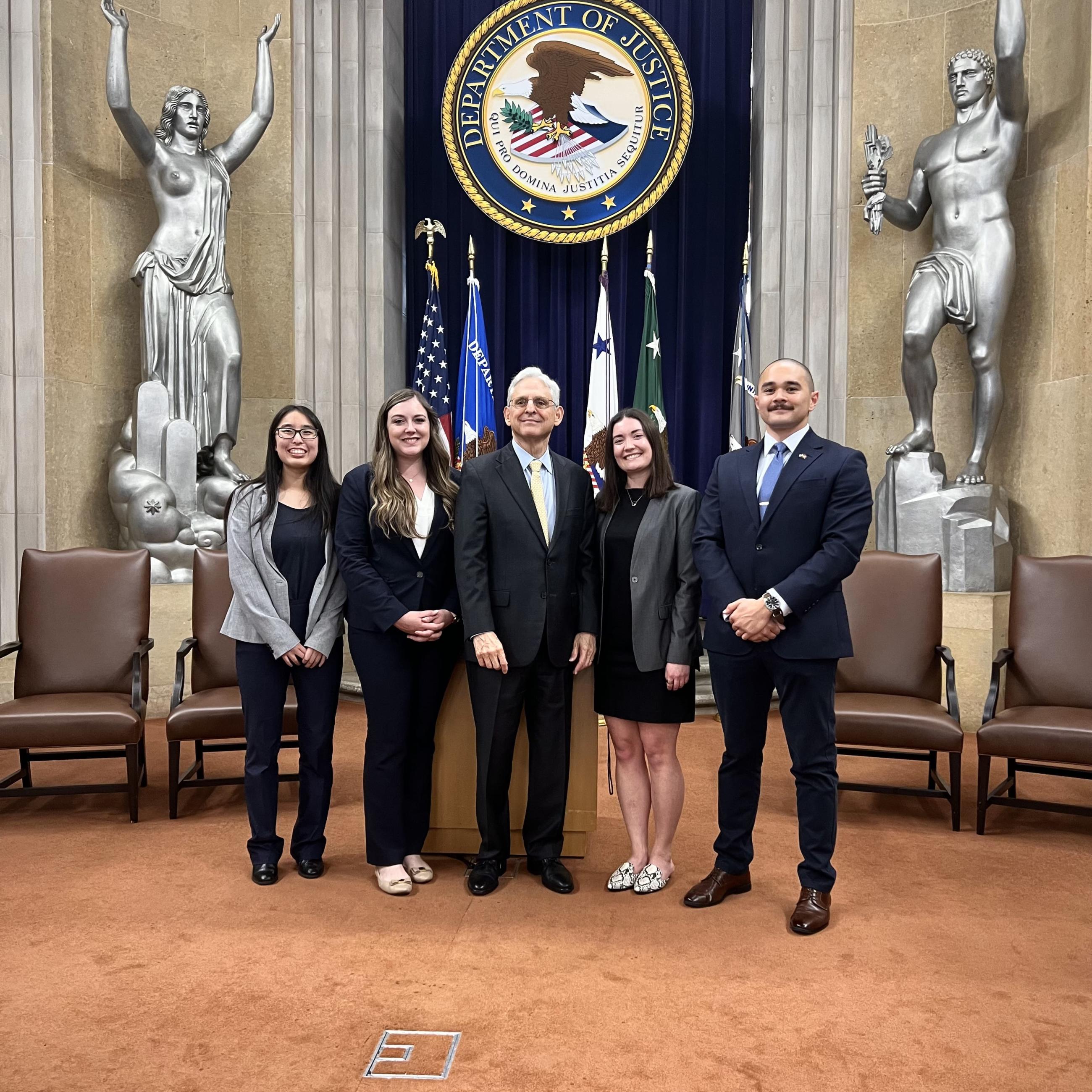 Xander de los Reyes '24 with Attorney General Merrick Garland