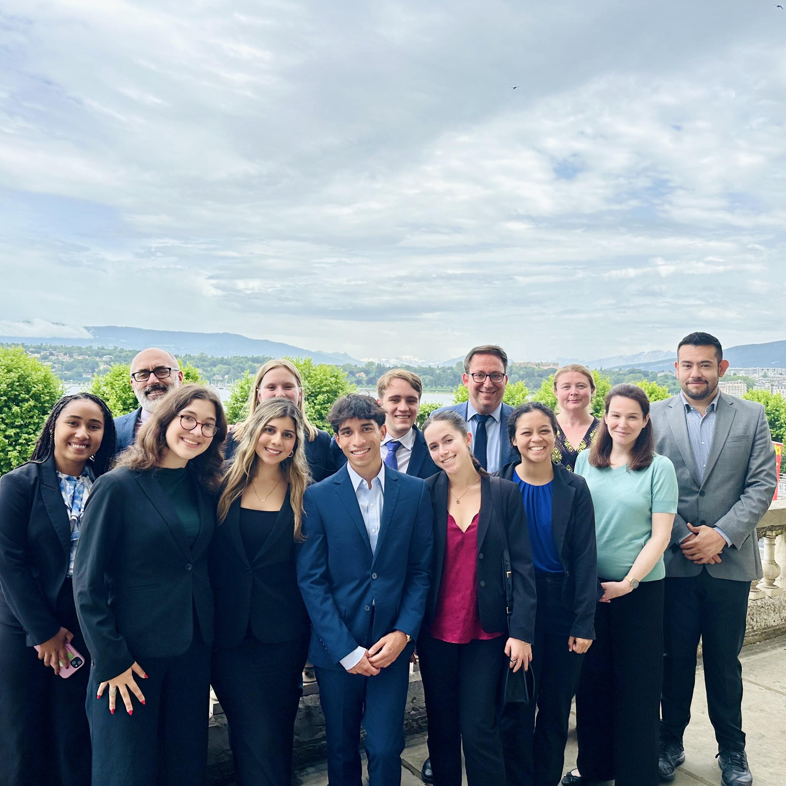 Students with UN Staff at Palais Wilson