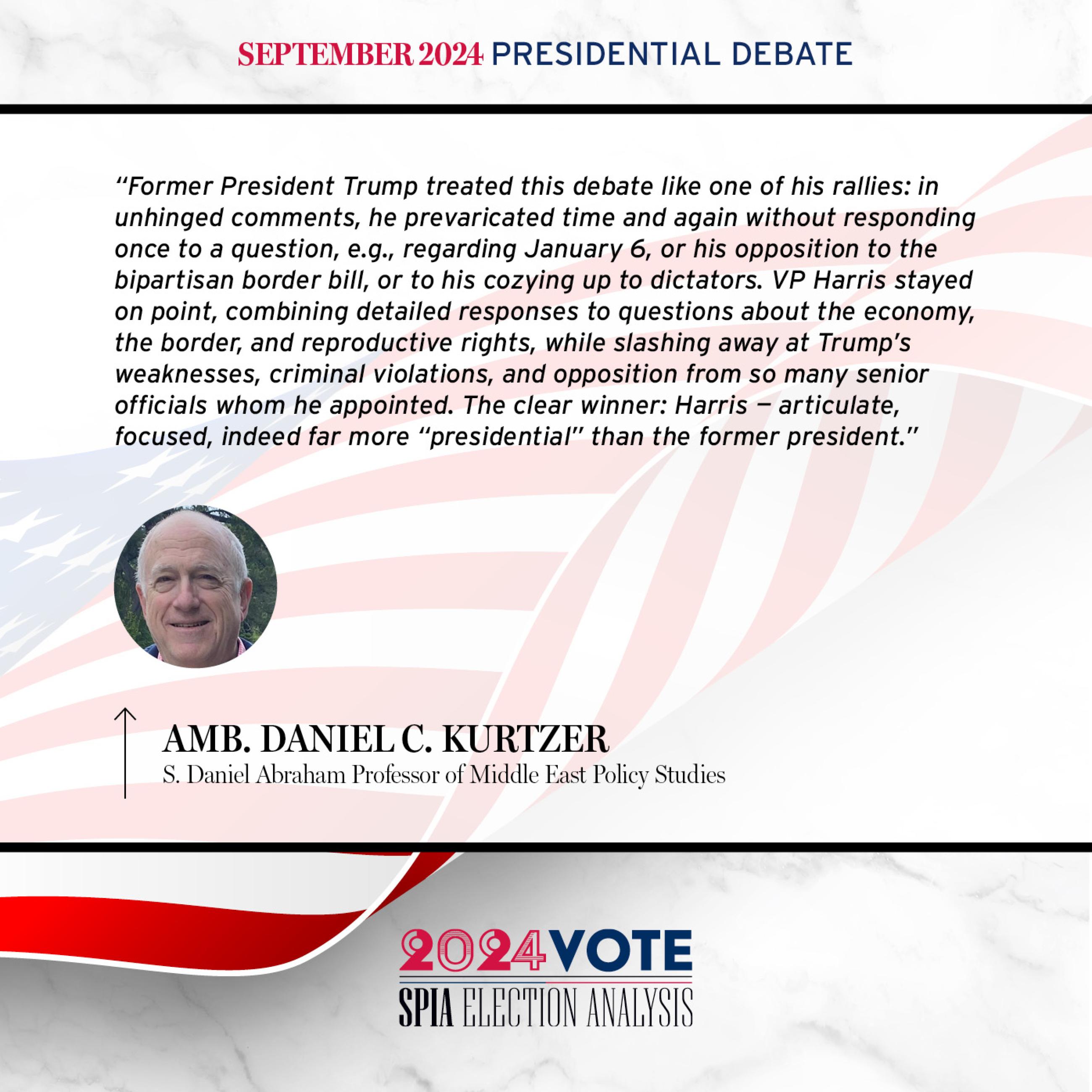 2024 Election Analysis by Amb. Daniel C. Kurtzer