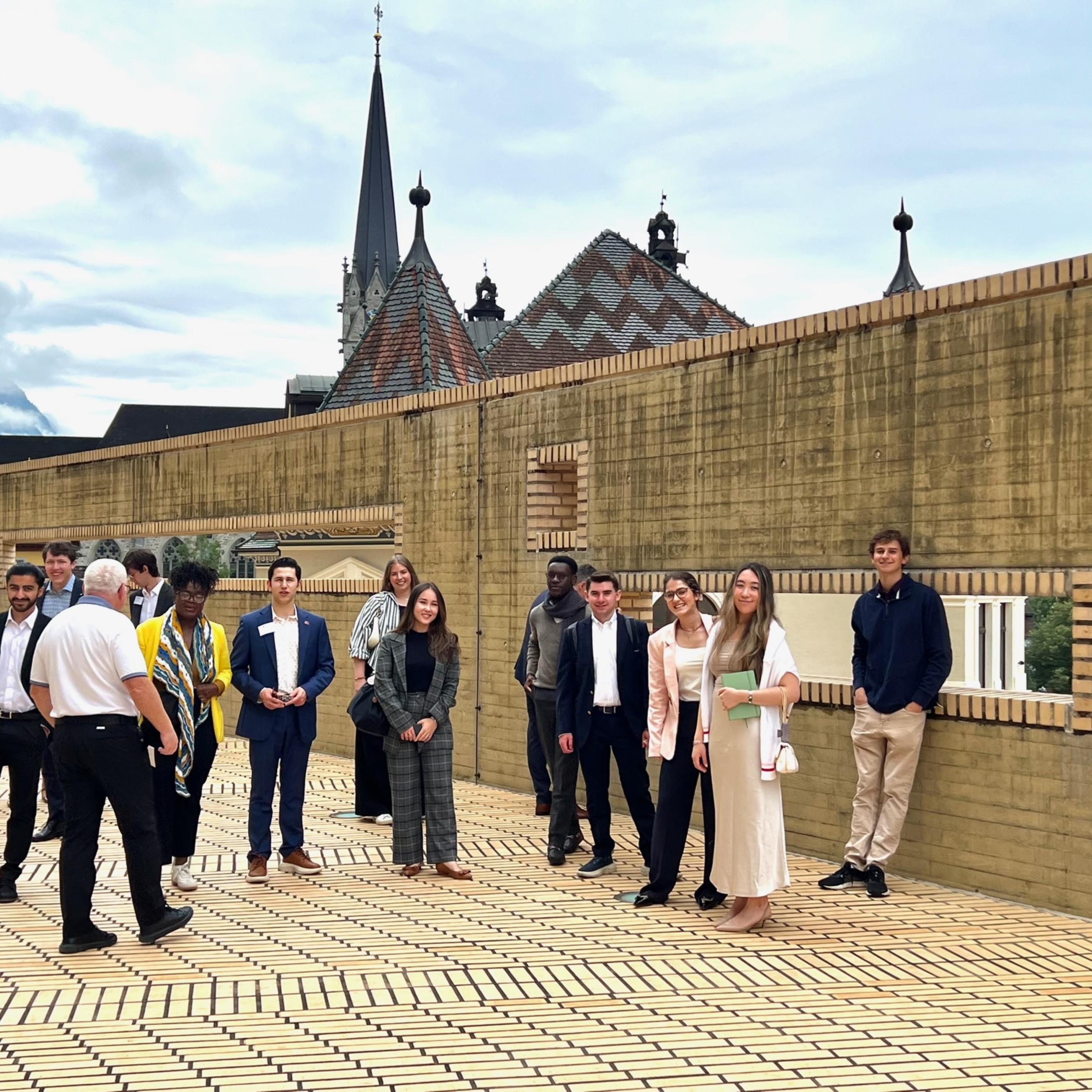 Touring the Parliament of Liechtenstein in Vaduz