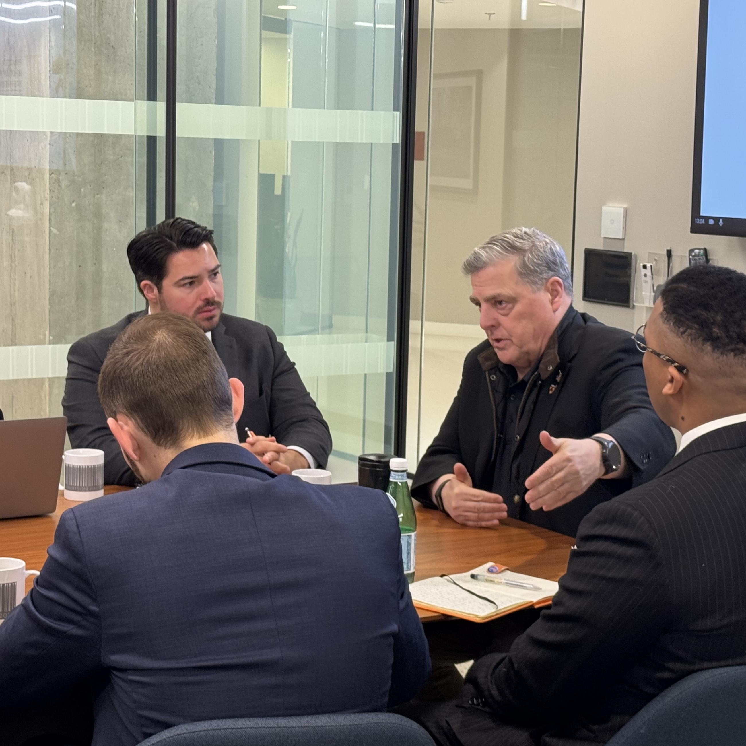 General Mark Milley and students talking