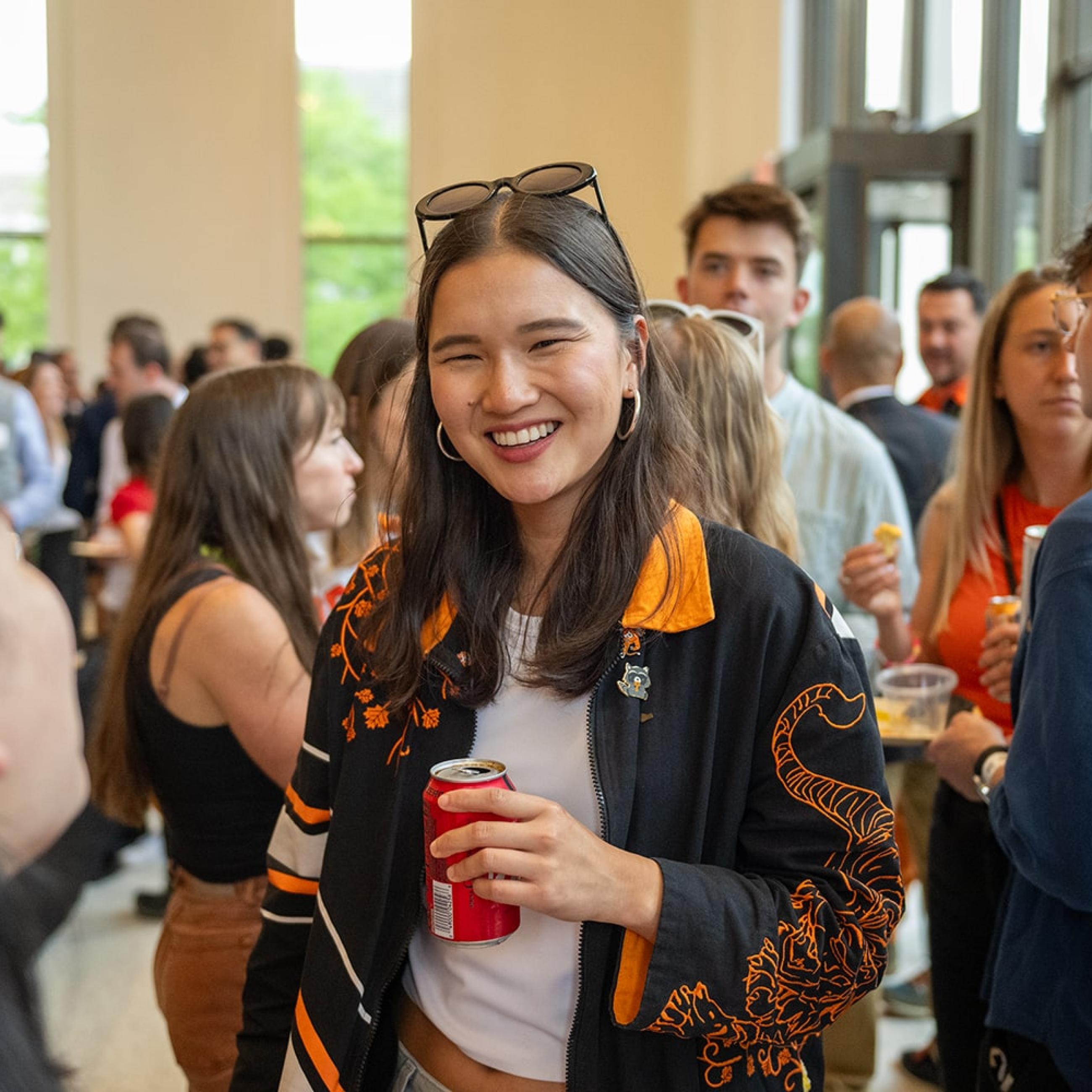 SPIA alum attending 2025 Reunions reception in Shultz dining cafe