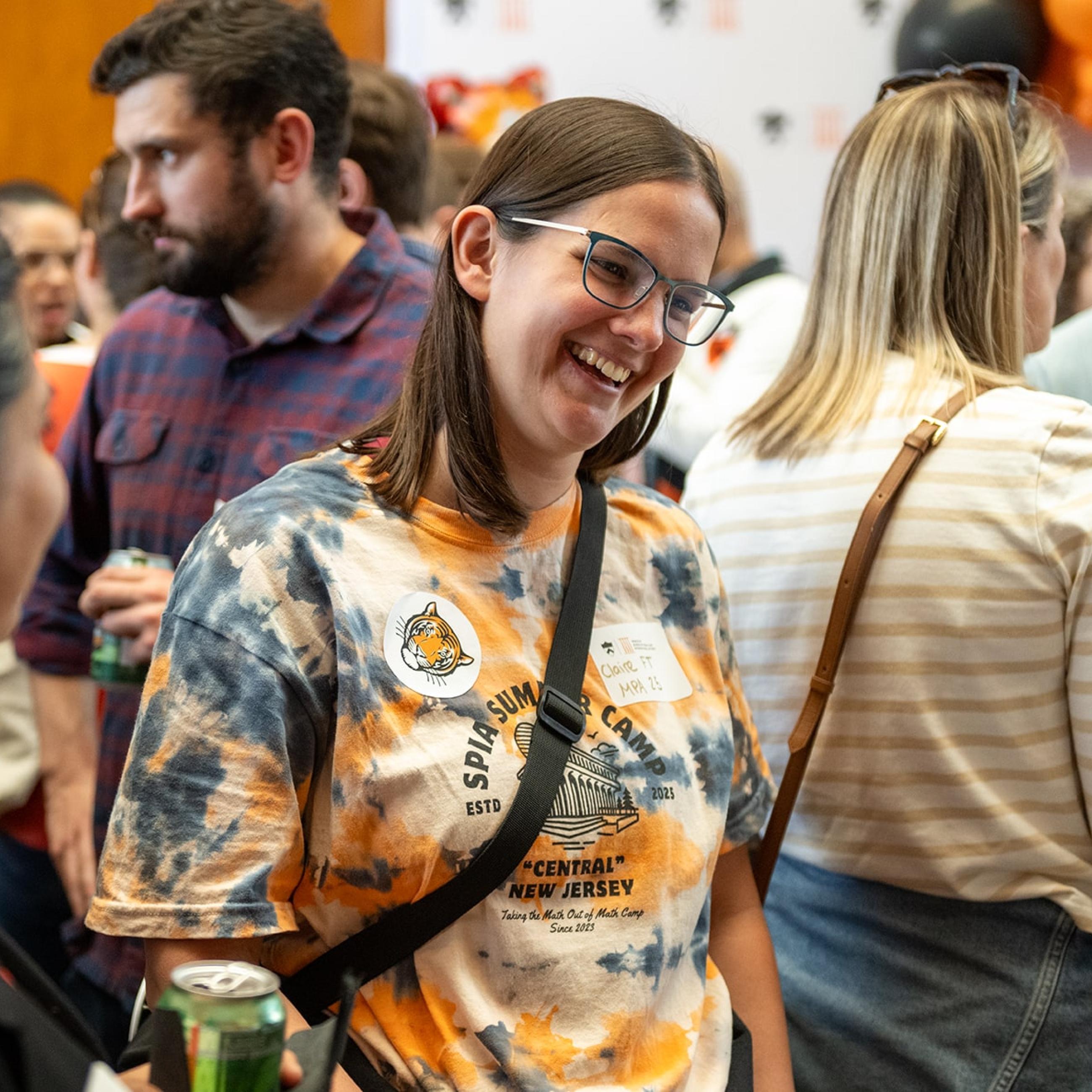 SPIA alum attending 2025 Reunions reception in Dodd's atrium