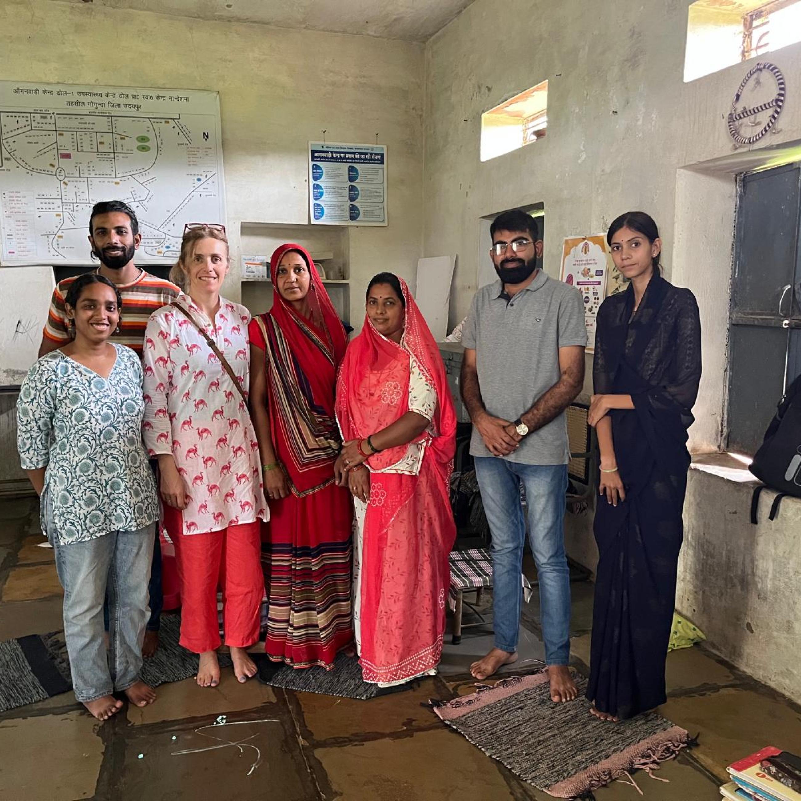 Bryan Manoo, Pascaline Dupas with healthcare workers, India