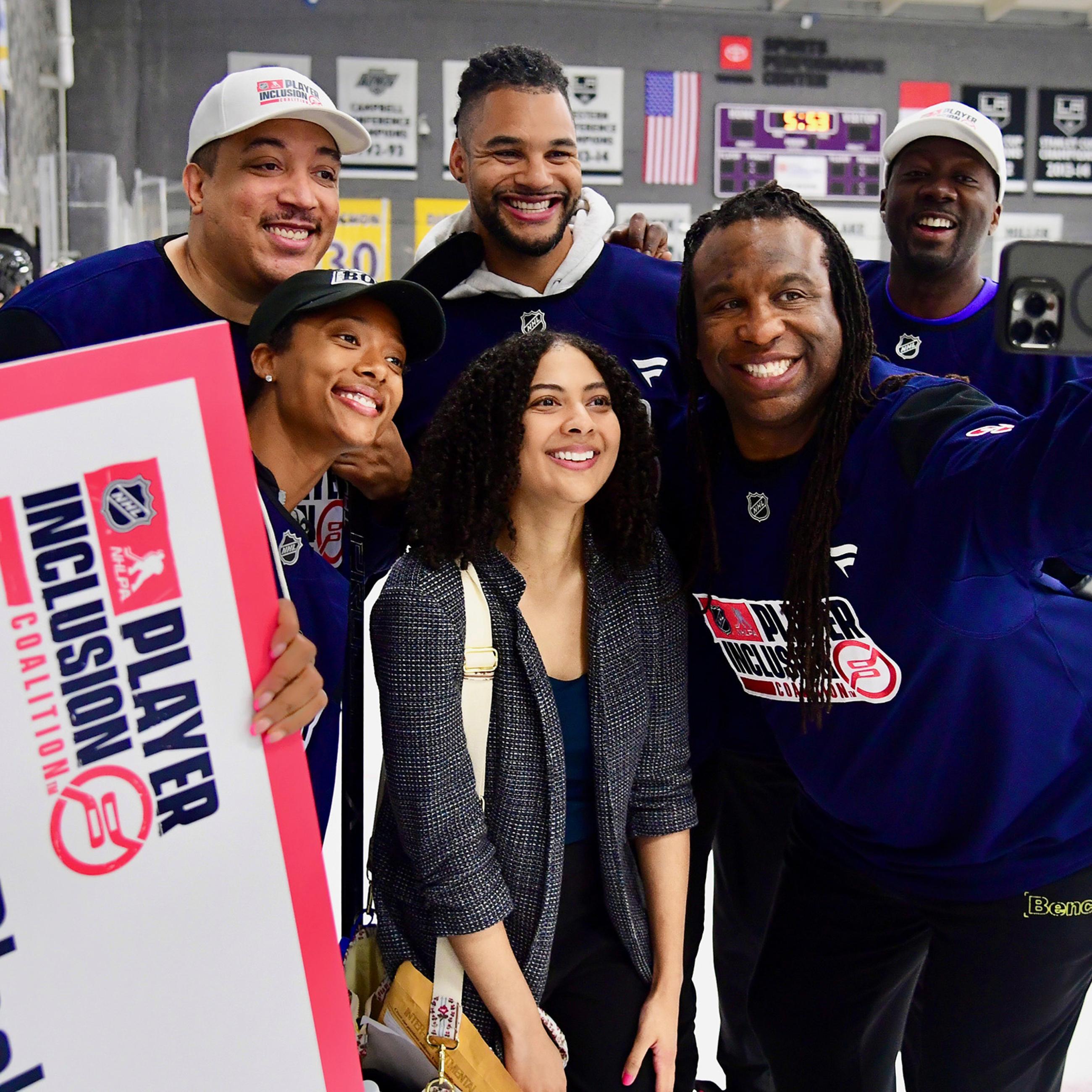 Melissa Parnagian with NHL Player Inclusion Coalition. Image Credit: Adam Pantozzi for NHL Images