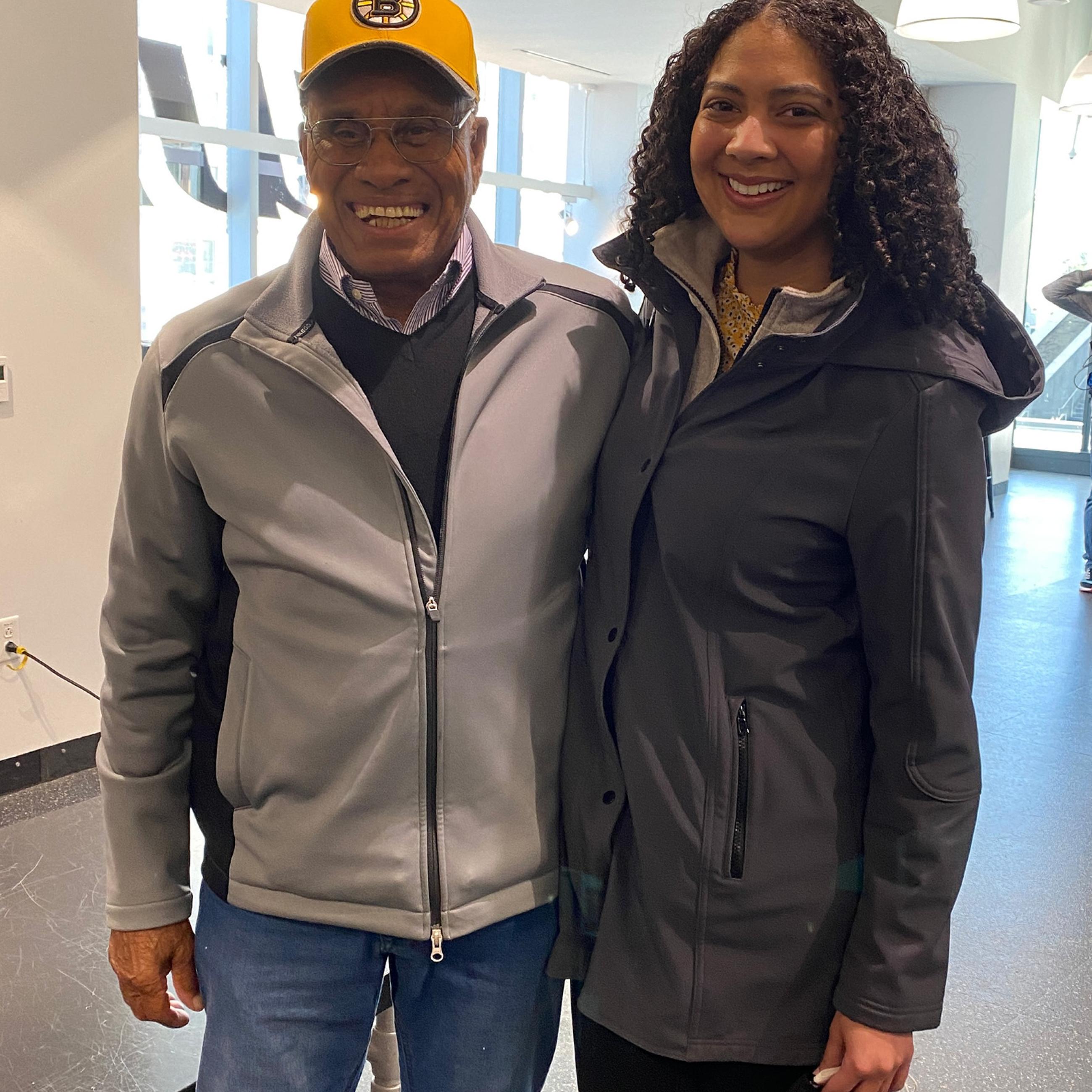 Melissa Parnagian with Willie O'Ree. Image Credit: Melissa Parnagian