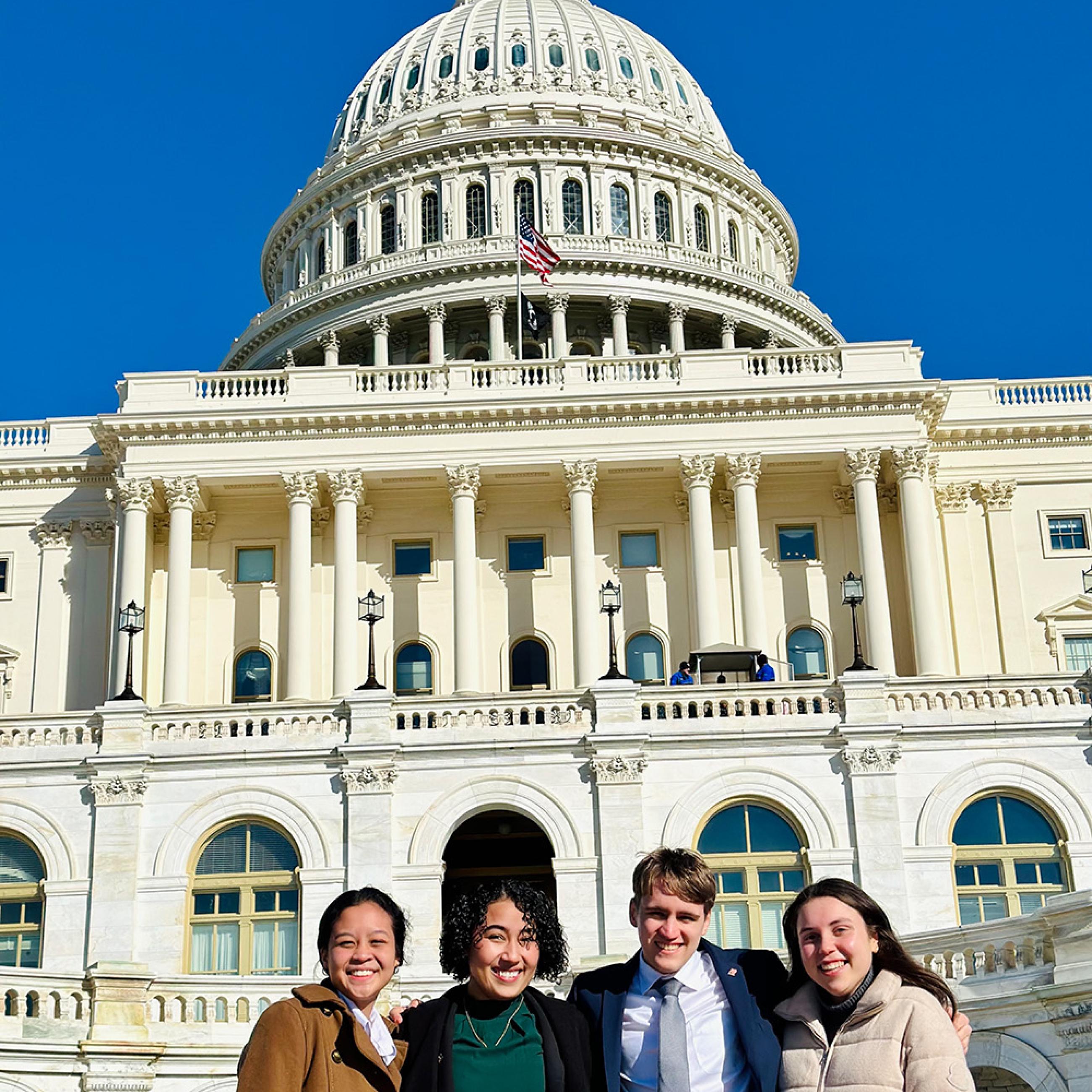 Students in front of Capitol building