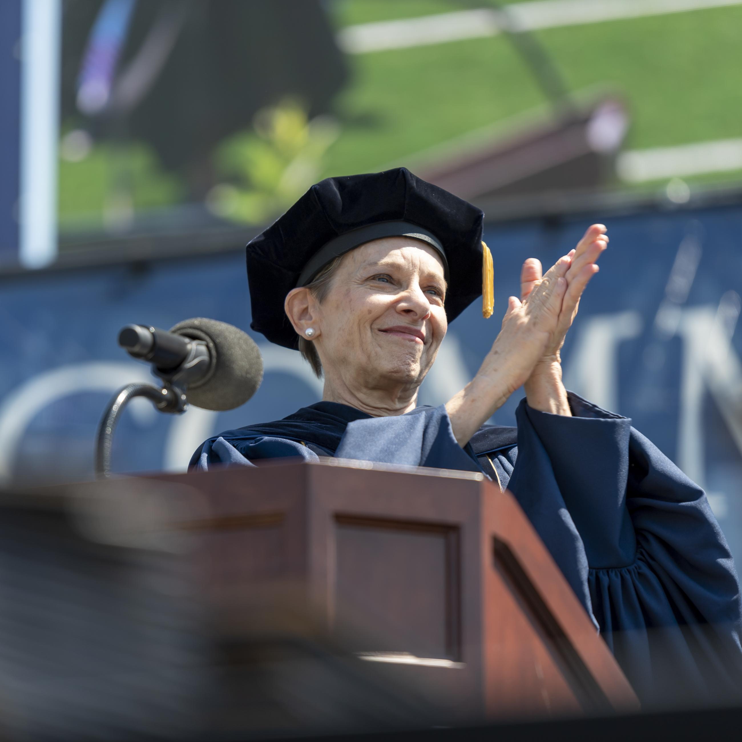 Kathryn Foster *93 at commencement ceremony