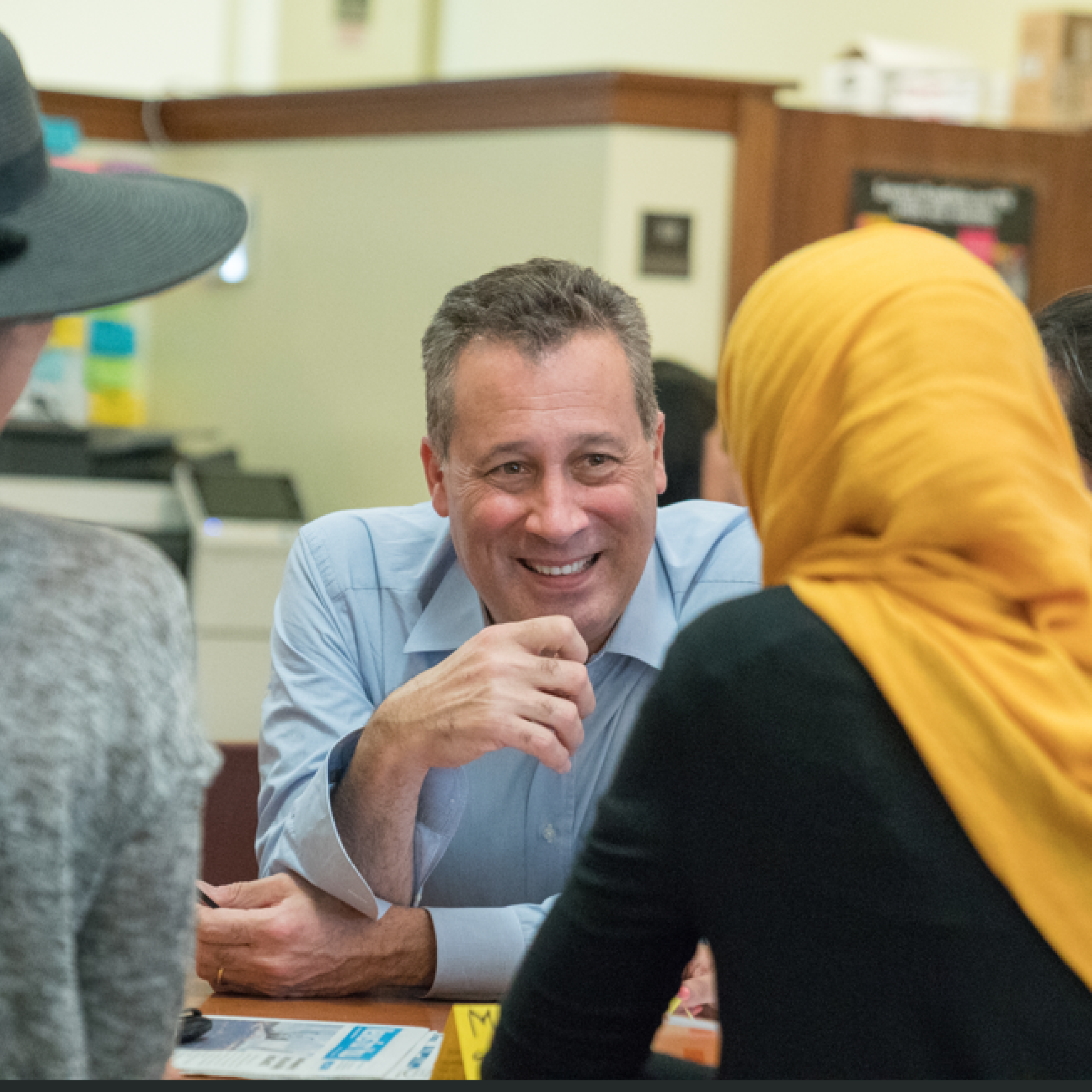 Tony Marx *86 *90 with students