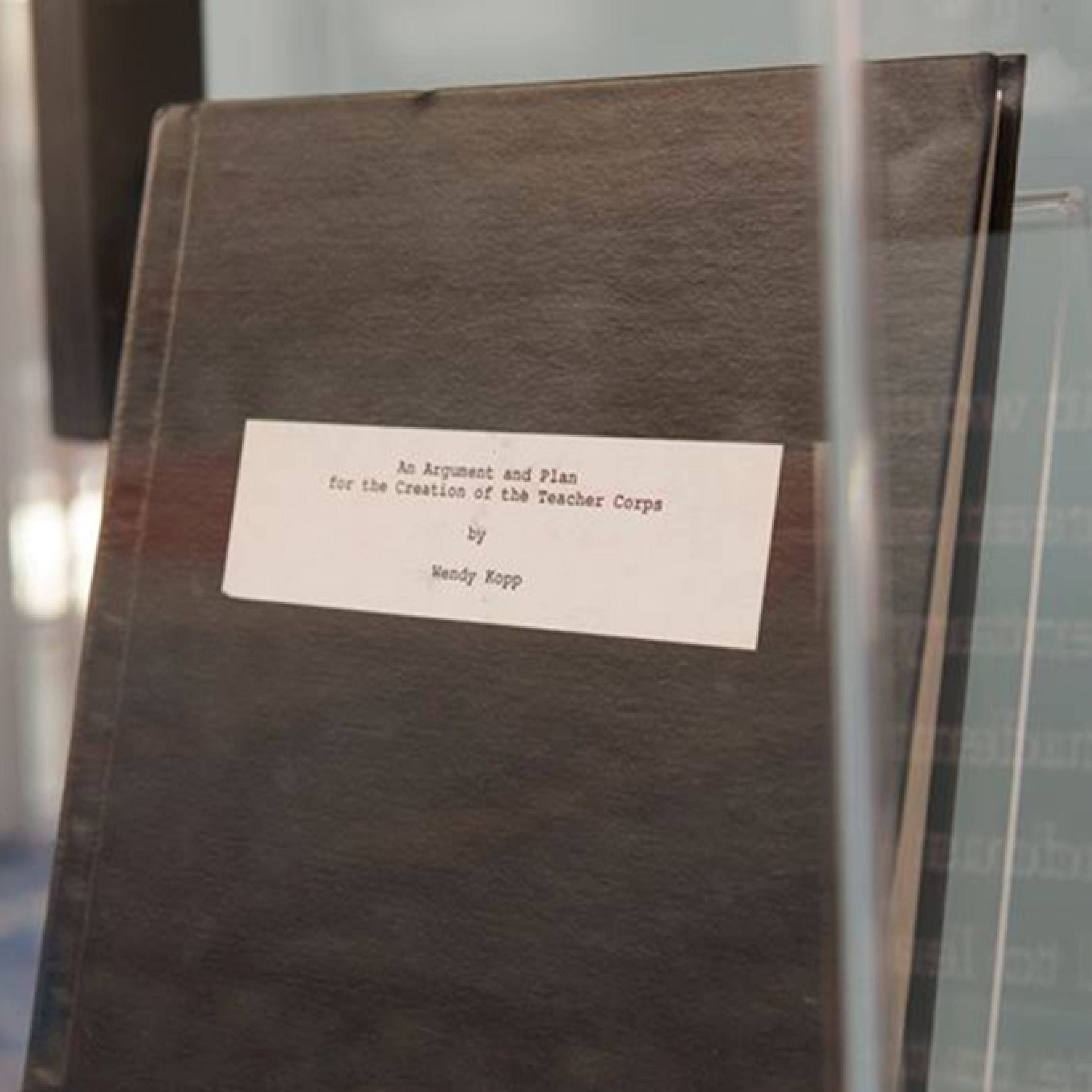Wendy Kopp's senior thesis on display