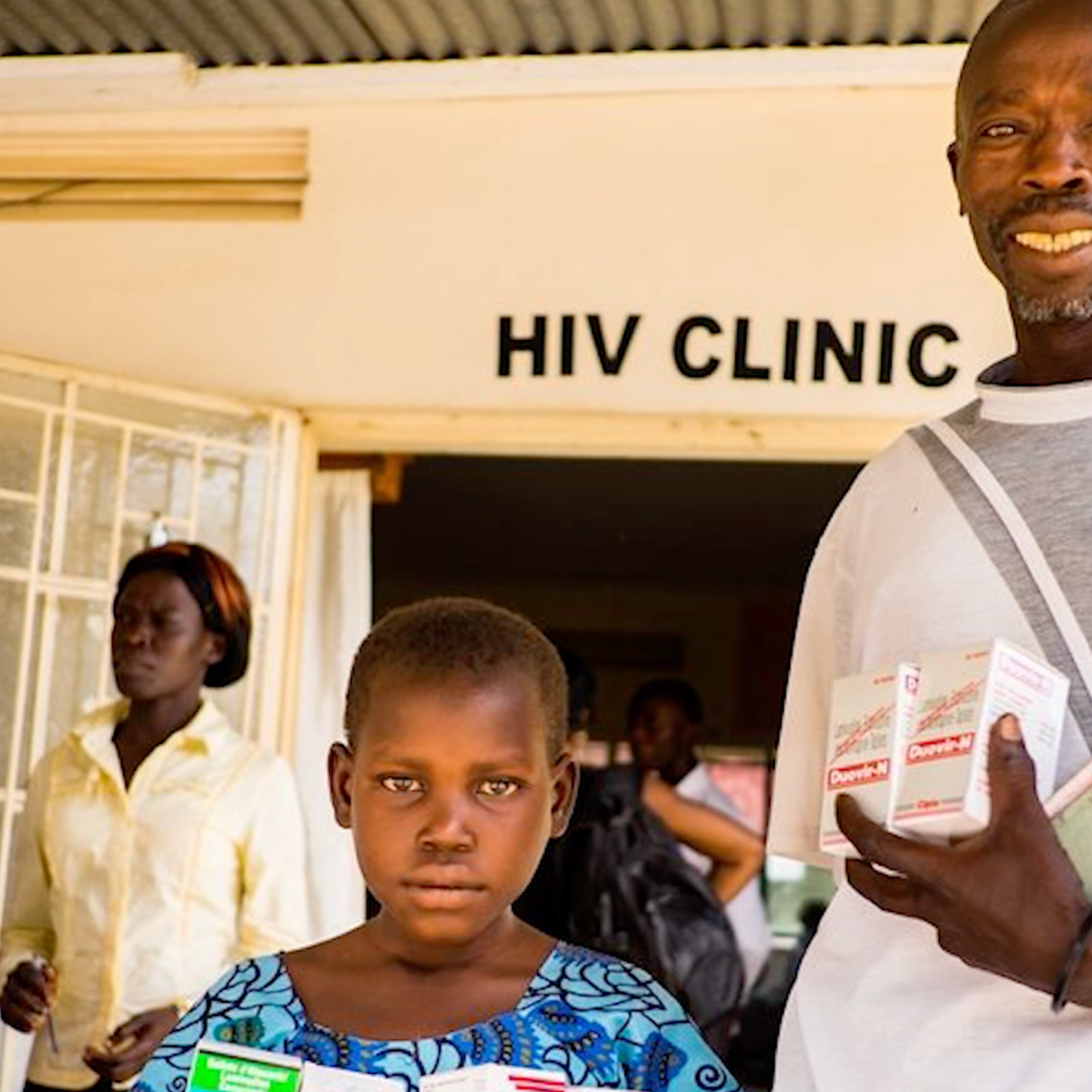 Patients and healthcare workers at HIV clinic