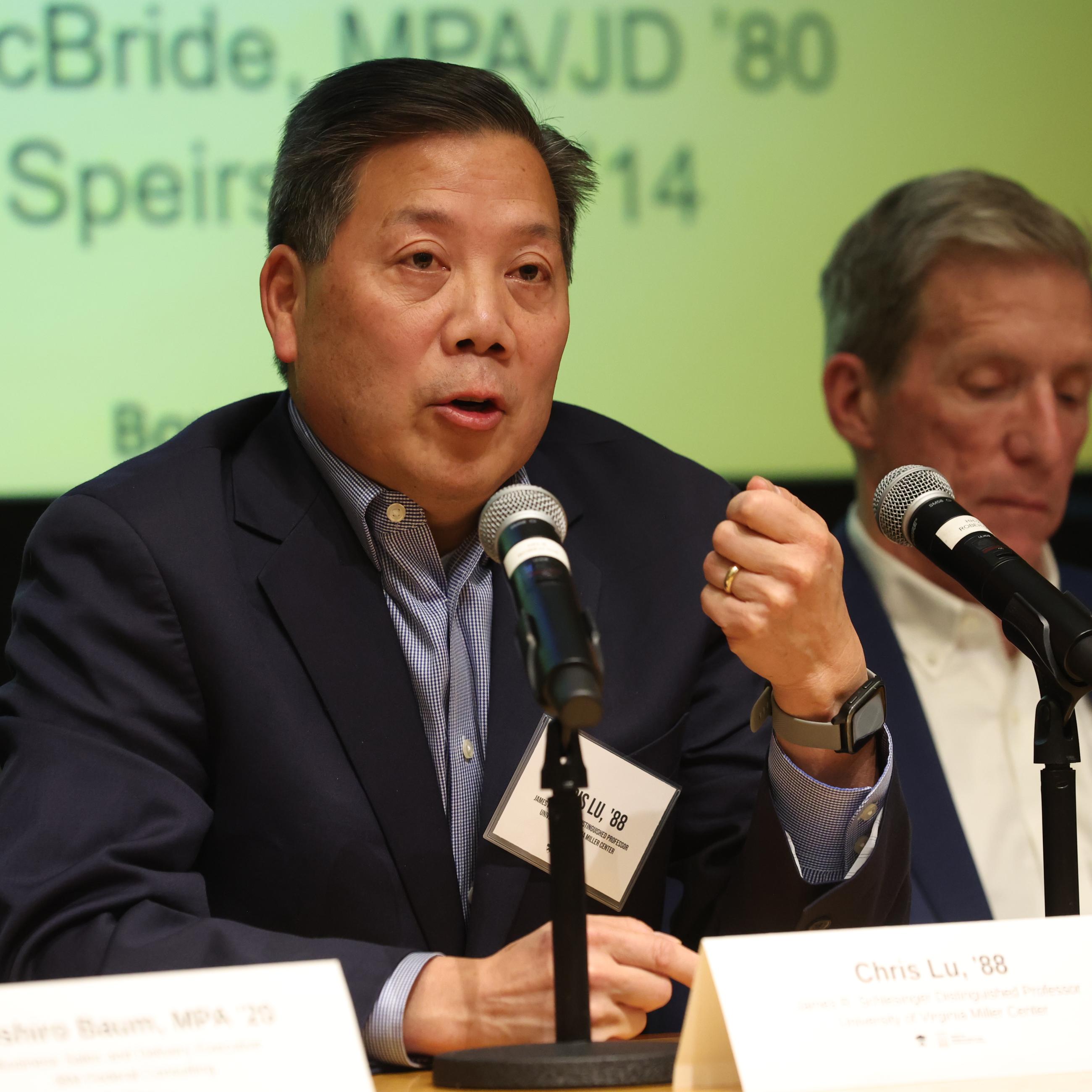 Amb. Christopher Lu AB ’88 during SPIA in Service Conference's Storyteller Lounge. Photo credit: Beverly Schaefer