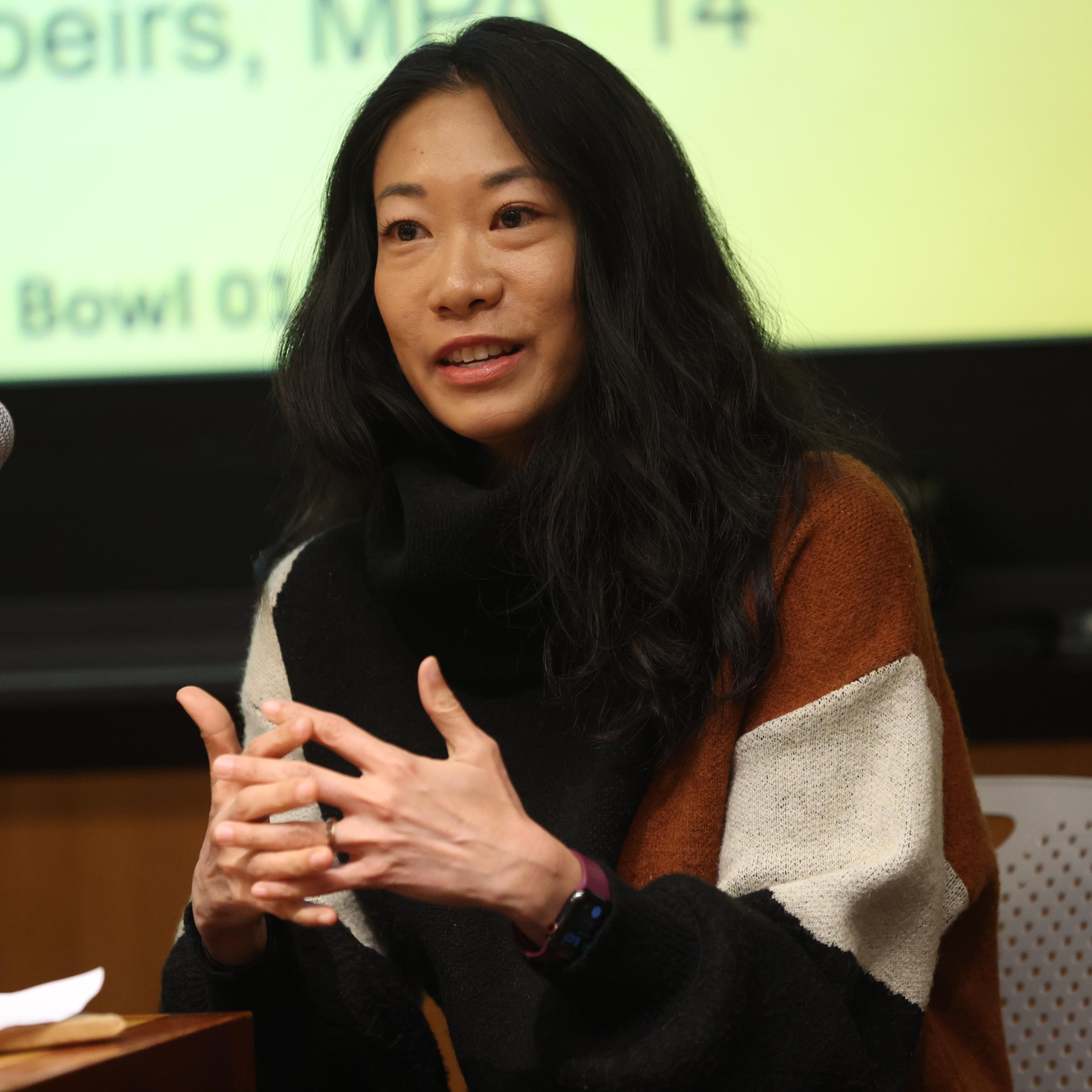 Steph Speirs MPA ’14 during SPIA in Service Conference's Storyteller Lounge. Photo credit: Beverly Schaefer