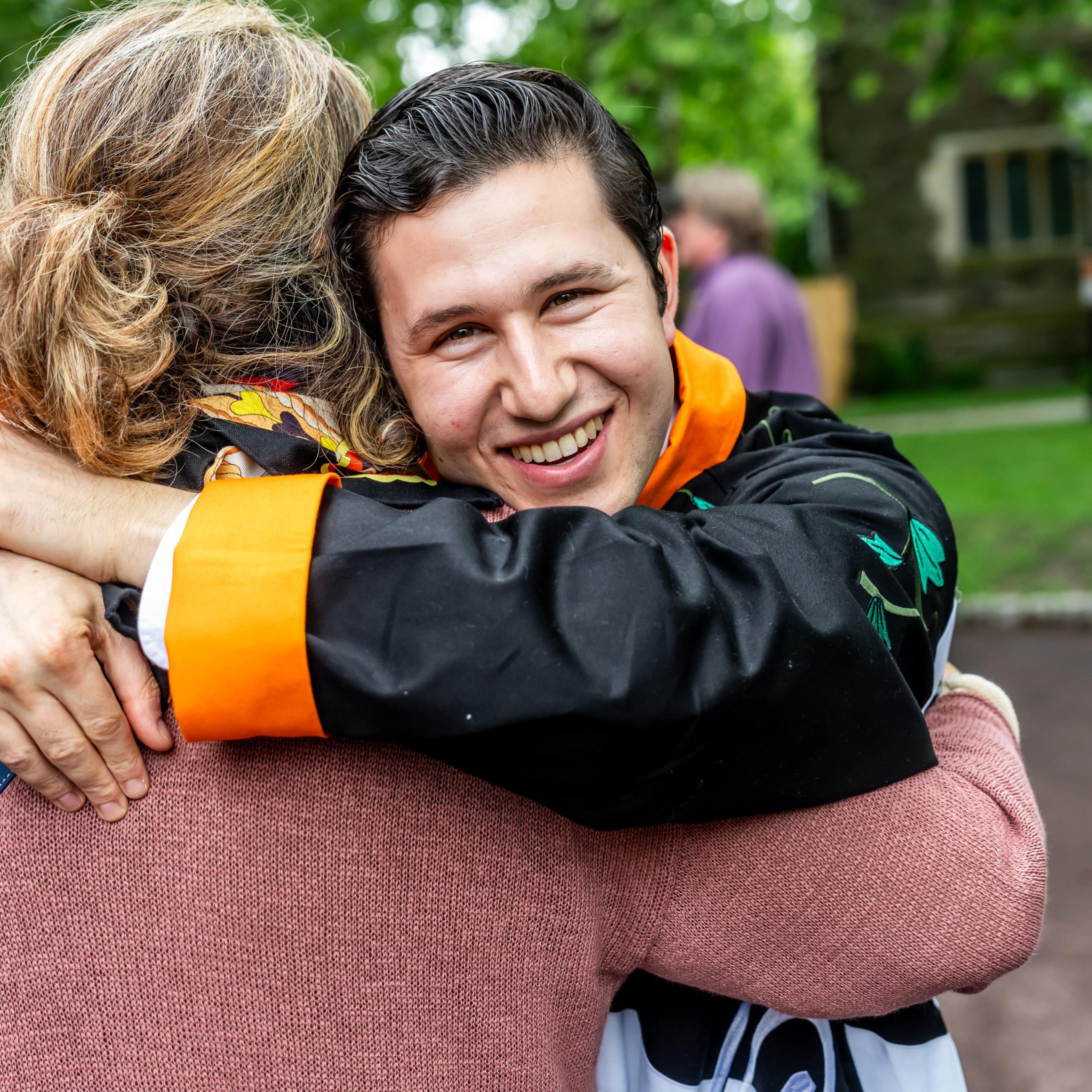 student hugging
