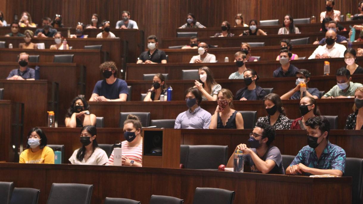 group of students wearing masks