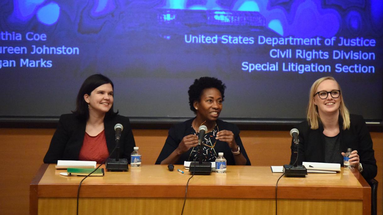 DOJ panelists: Cynthia Coe, Maureen Johnston, & Megan Marks