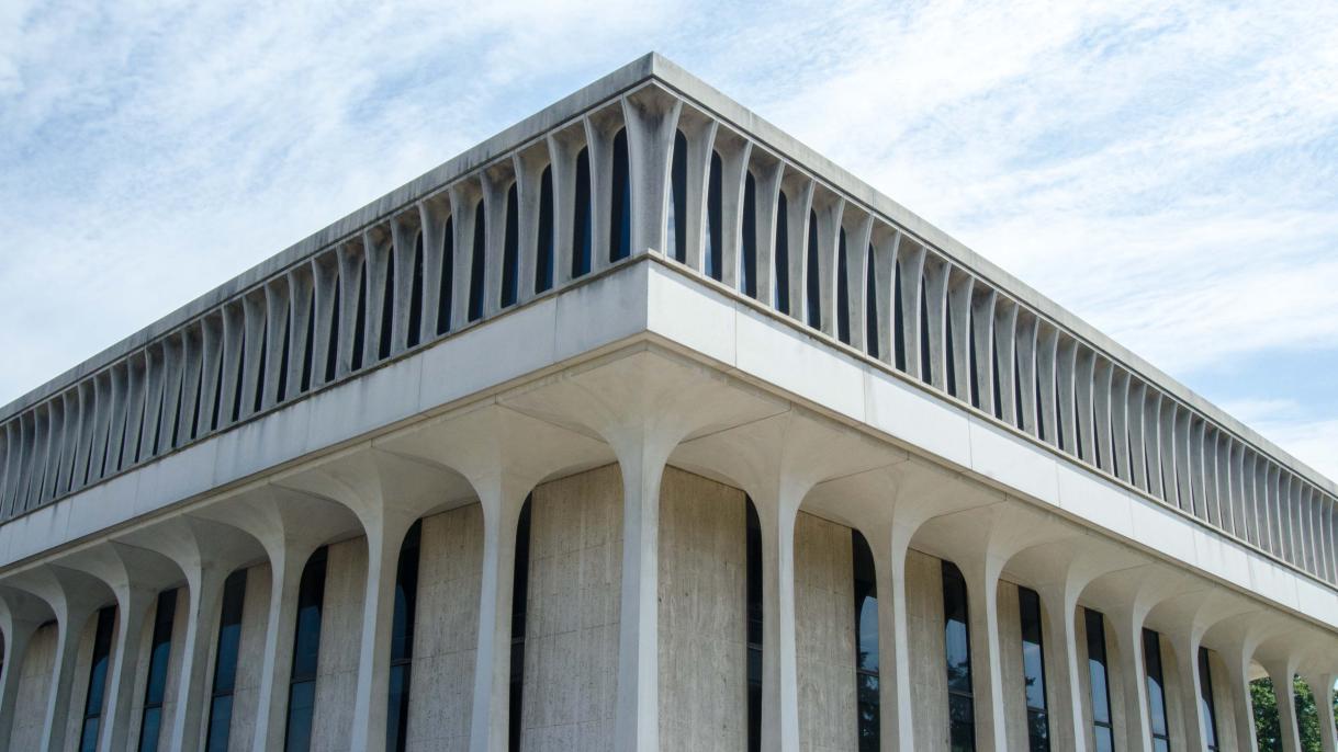 Robertson Hall with sky