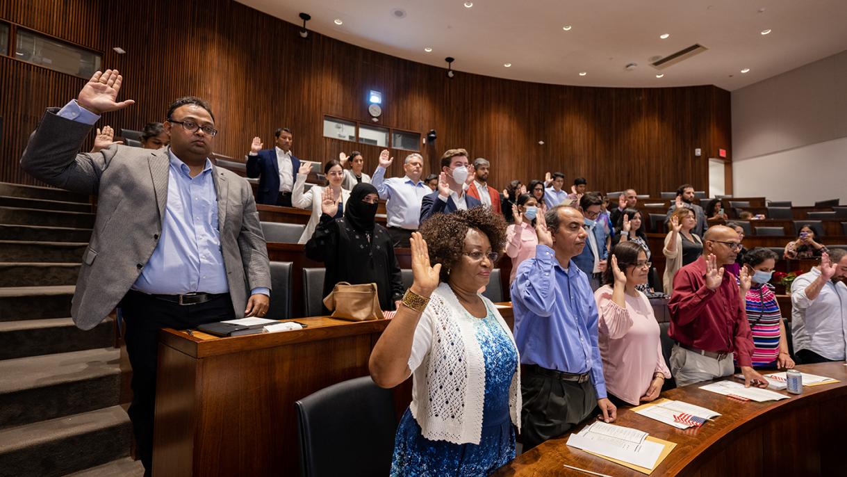 Thirty People Become U.S. Citizens at Naturalization Ceremony. Photo by Sameer Khan (Fotobuddy)