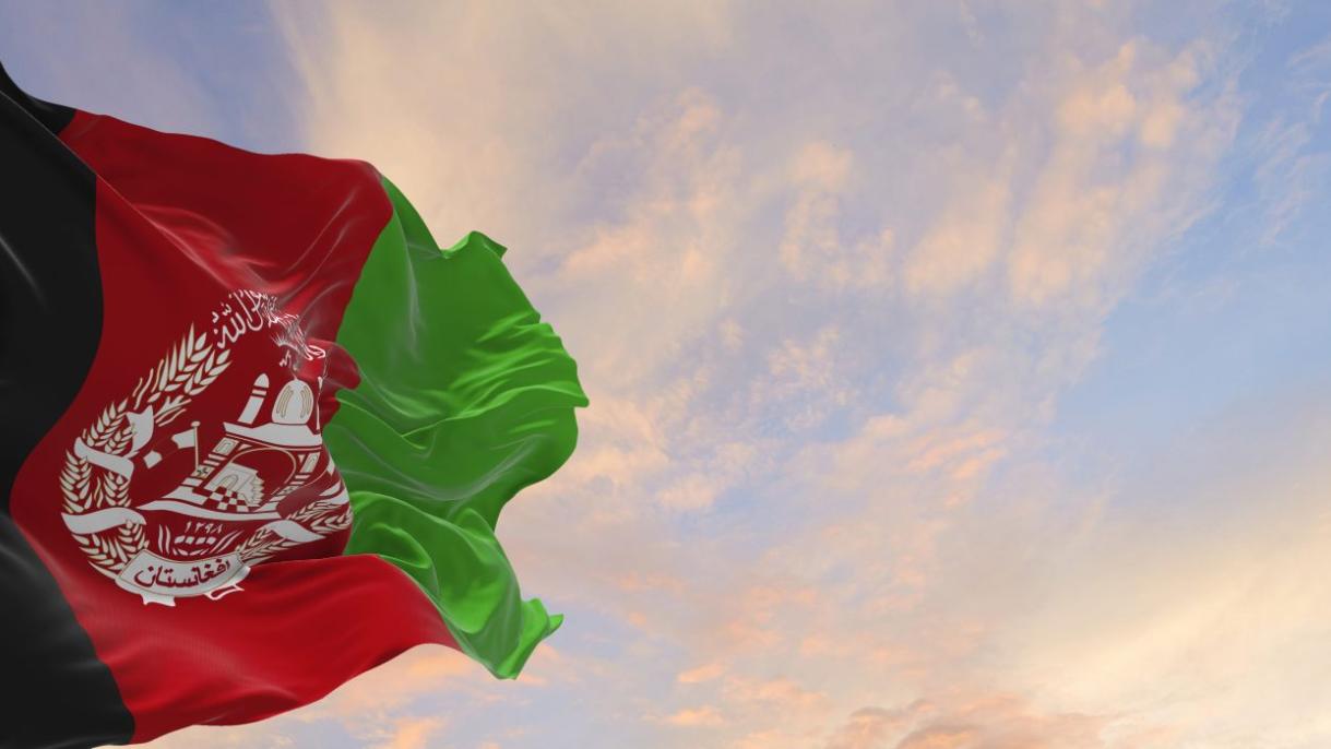 flag of Afghanistan waving in sky