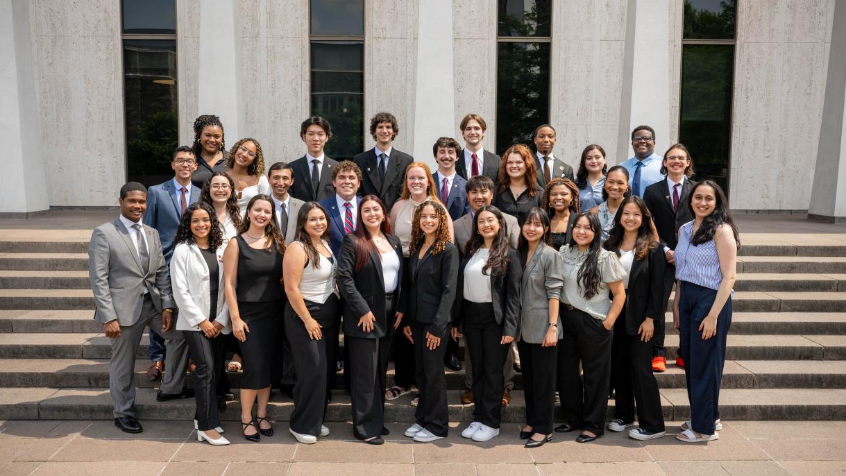 2024 JSI students in front of Robertson Hall