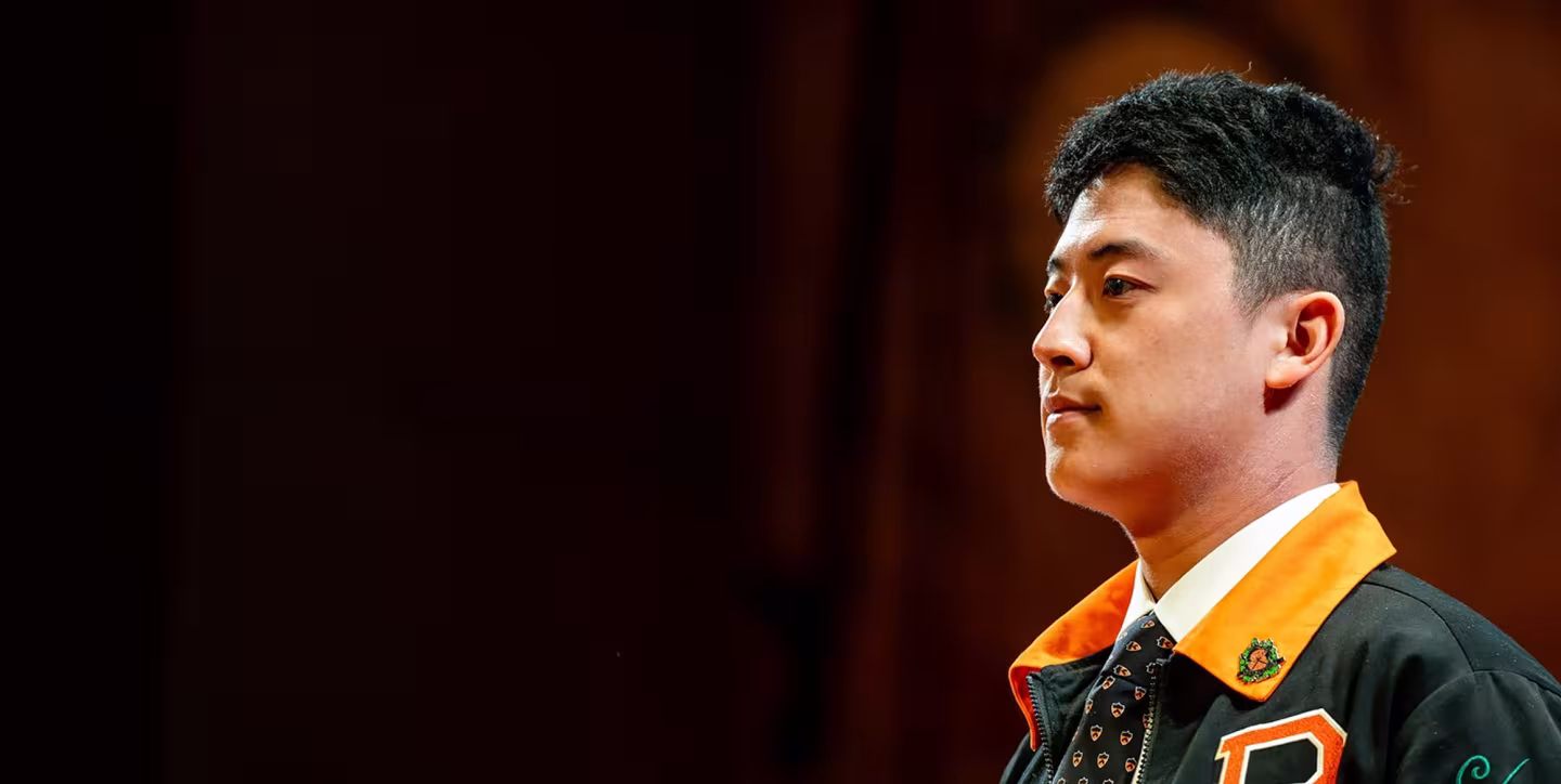 student looking to the left