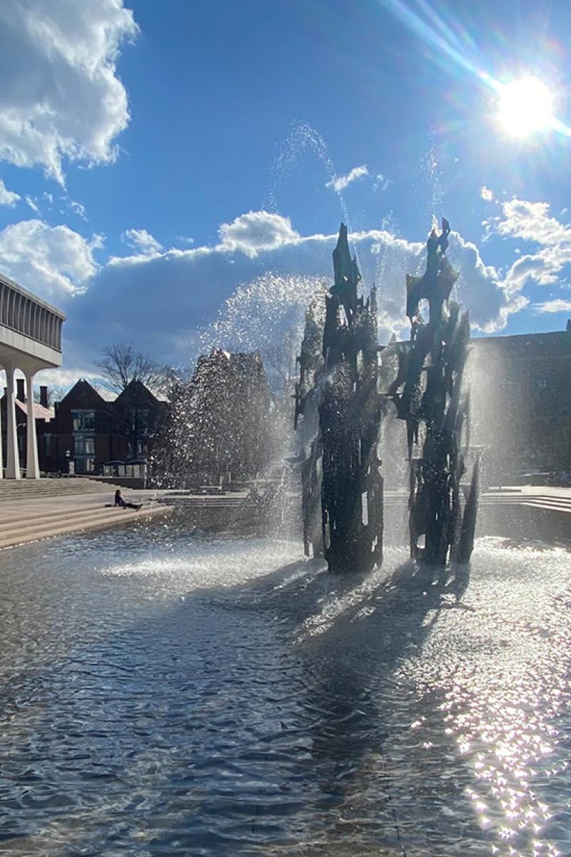 Robertson Hall, Scudder Plaza fountain
