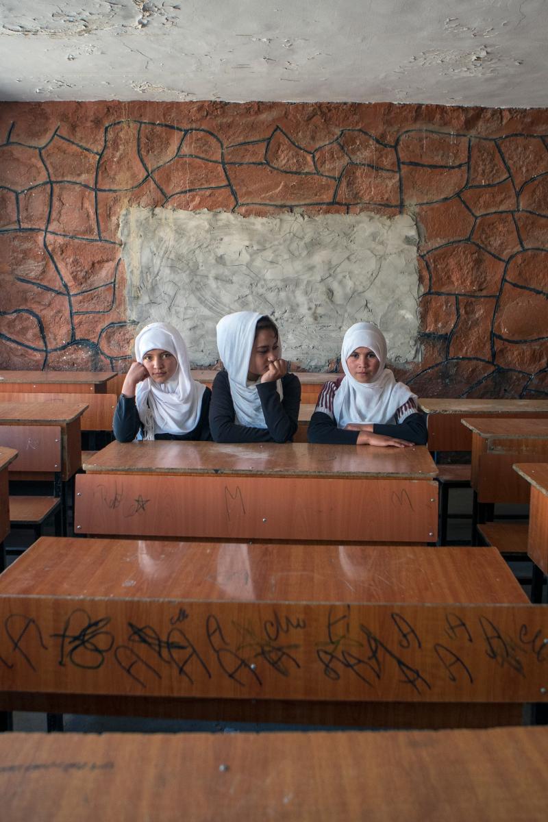 Afghan girls at school in Herat Afghanistan