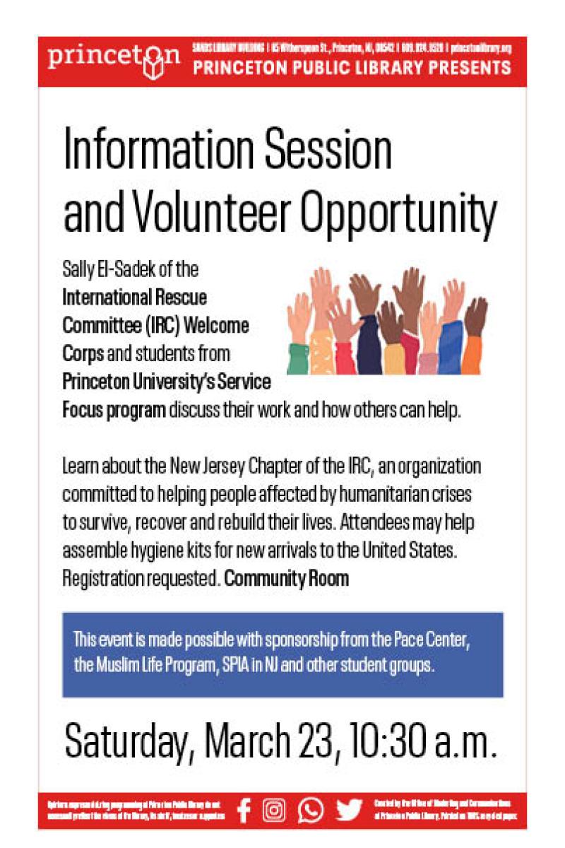 International Rescue Committee's Welcome Corps Info Session event poster
