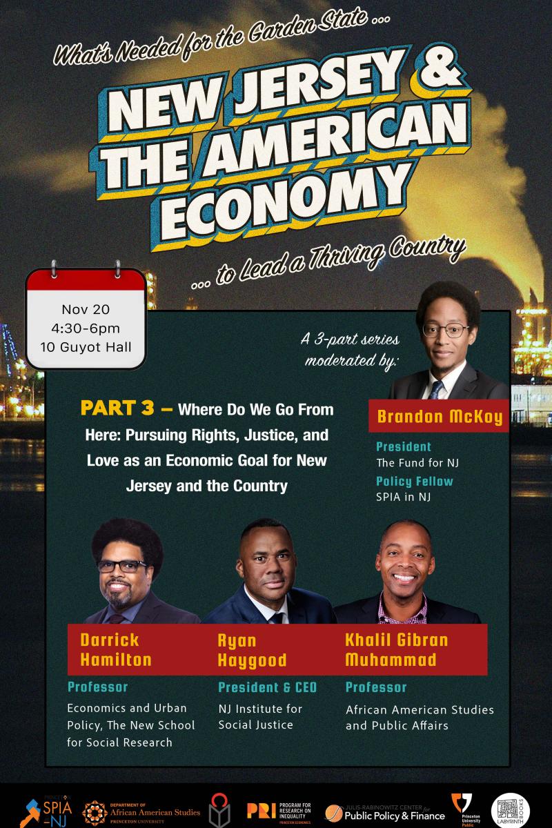 SPIA in NJ Fall 2024 series: New Jersey and the American Economy Part 3 event poster